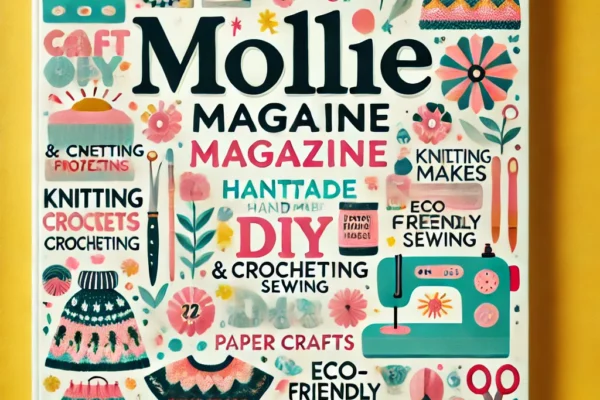 Mollie Makes Magazine cover featuring colorful crafts and DIY projects